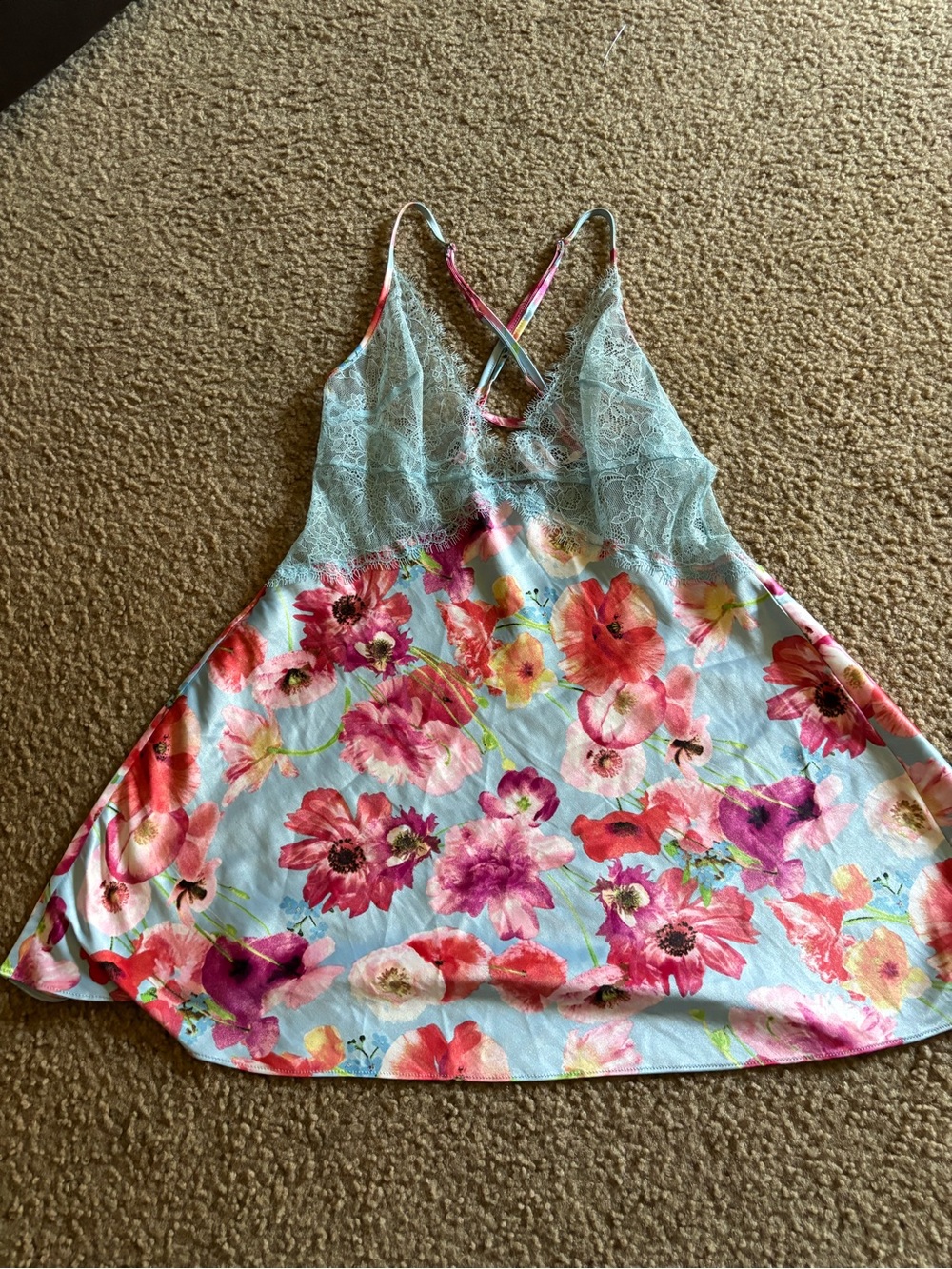 Victoria's Secret Lace Happy Poppy Plunge Slip Size XS
